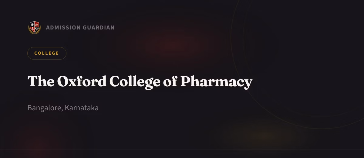 The Oxford College of Pharmacy cover photo 1