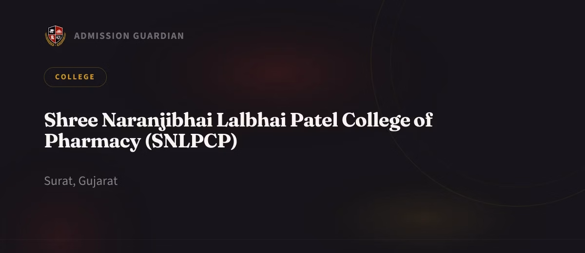 Shree Naranjibhai Lalbhai Patel College of Pharmacy (SNLPCP) cover photo 1