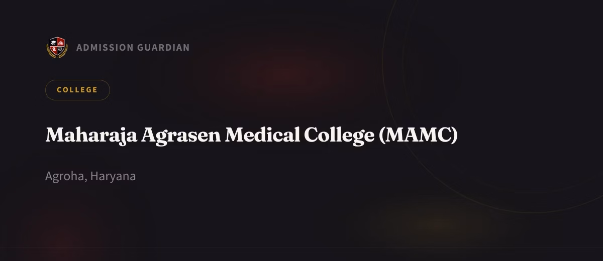 Maharaja Agrasen Medical College (MAMC) cover photo 1