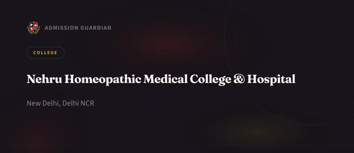 Nehru Homeopathic Medical College & Hospital cover photo 1