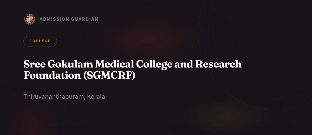 Sree Gokulam Medical College and Research Foundation (SGMCRF) cover photo 1
