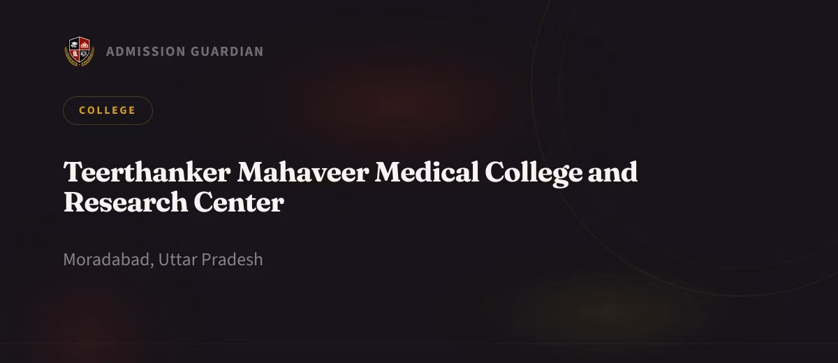 Teerthanker Mahaveer Medical College and Research Center cover photo 1