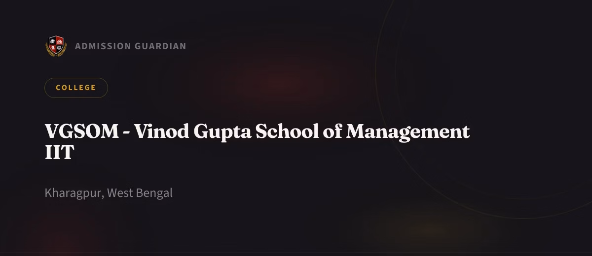 VGSOM - Vinod Gupta School of Management IIT cover photo 1