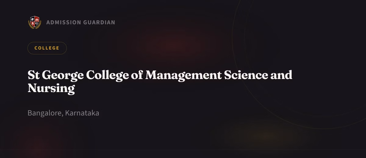 St George College of Management Science and Nursing cover photo 1