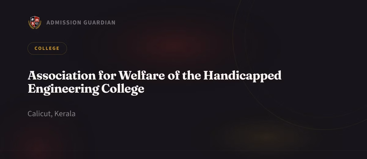 Association for Welfare of the Handicapped Engineering College cover photo 1