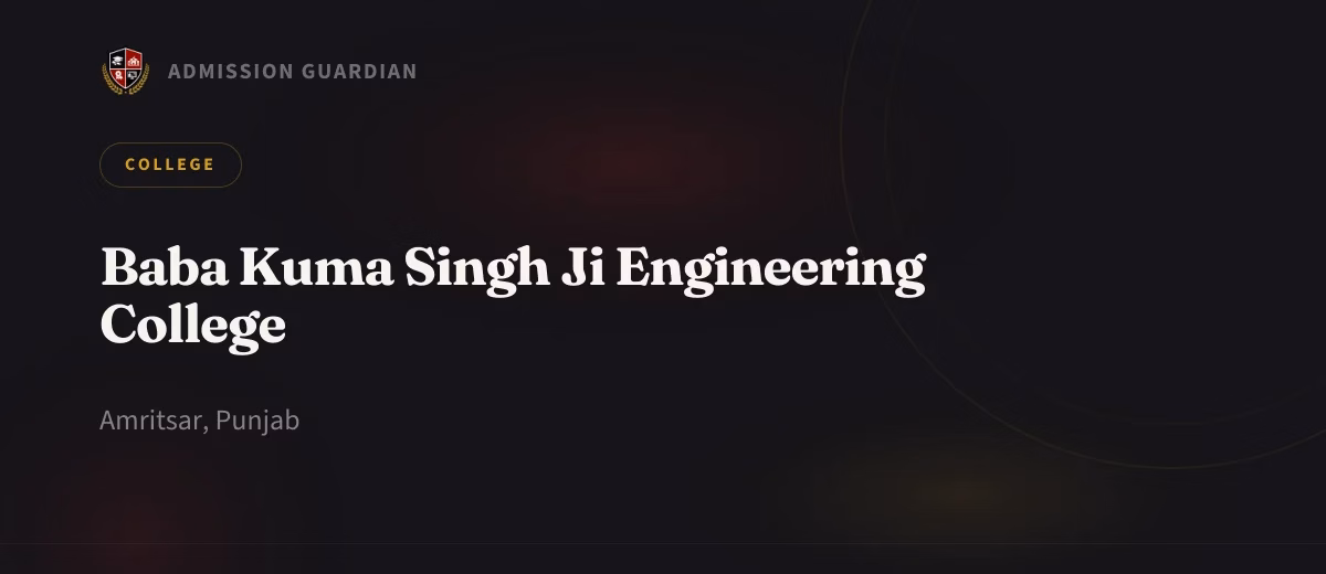 Baba Kuma Singh Ji Engineering College cover photo 1