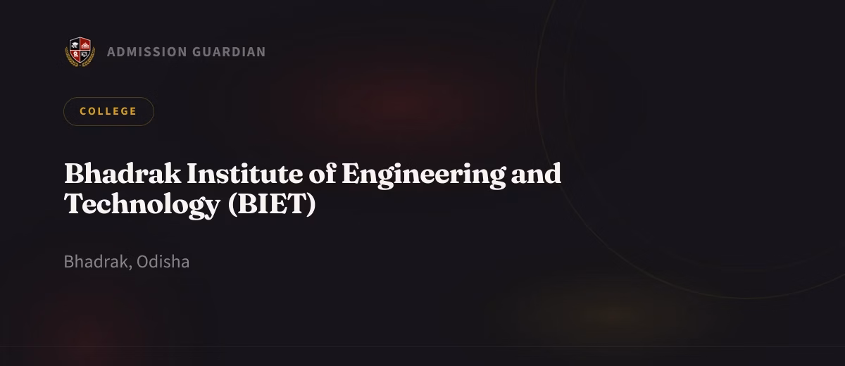 Bhadrak Institute of Engineering and Technology (BIET) cover photo 1