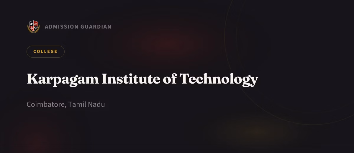 Karpagam Institute of Technology cover photo 1