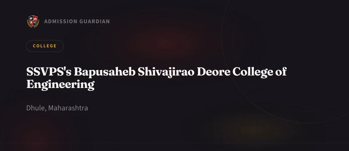 SSVPS's Bapusaheb Shivajirao Deore College of Engineering cover photo 1