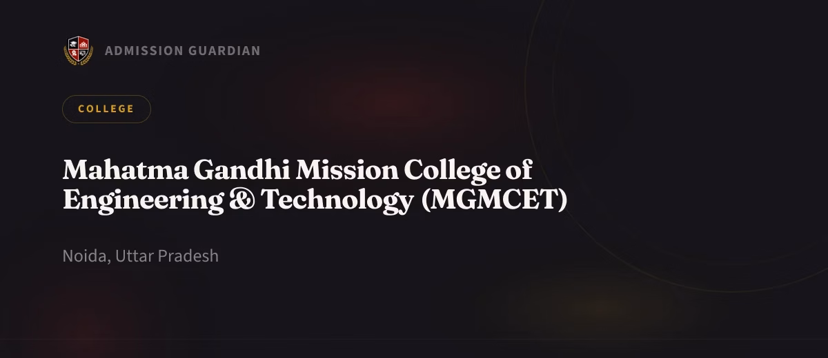 Mahatma Gandhi Mission College of Engineering & Technology (MGMCET) cover photo 1