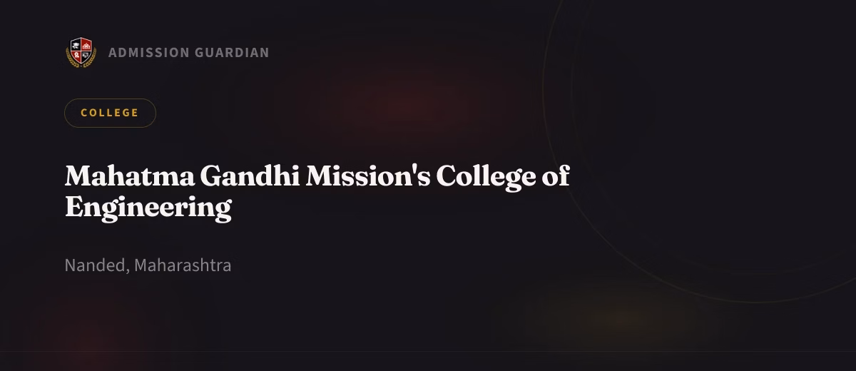 Mahatma Gandhi Mission's College of Engineering cover photo 1