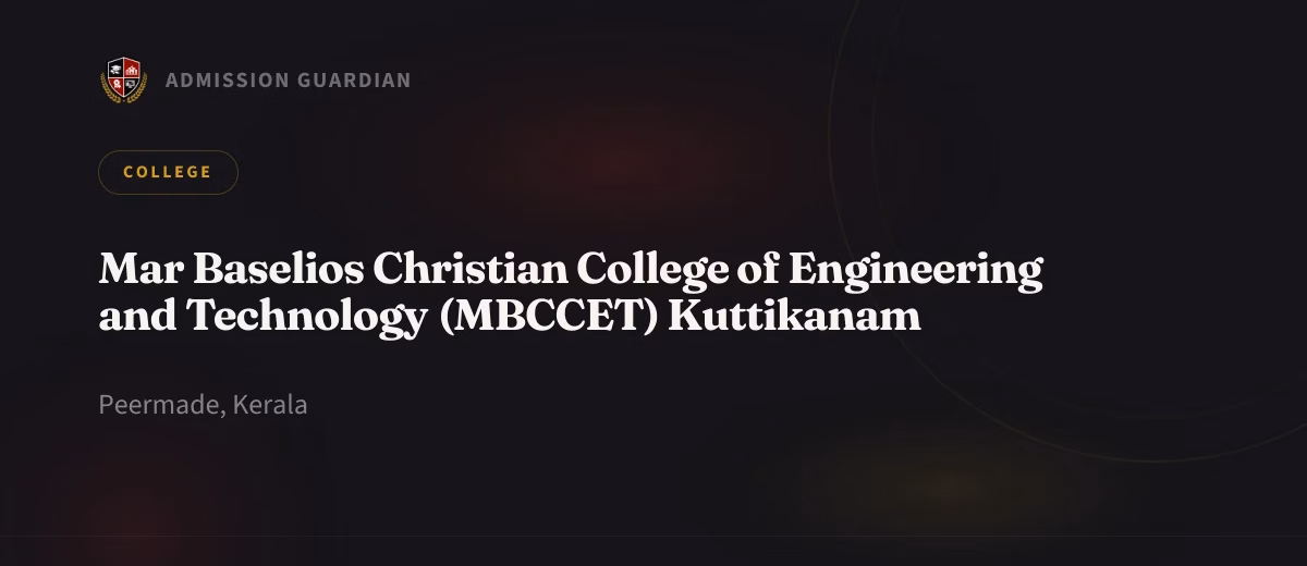 Mar Baselios Christian College of Engineering and Technology (MBCCET) Kuttikanam cover photo 1