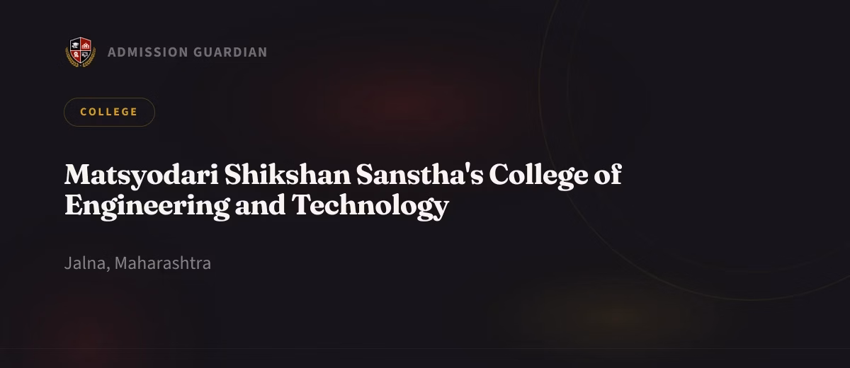 Matsyodari Shikshan Sanstha's College of Engineering and Technology cover photo 1