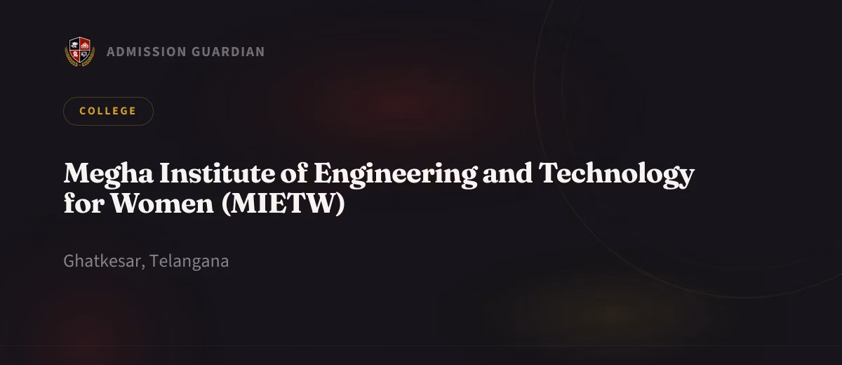 Megha Institute of Engineering and Technology for Women (MIETW) cover photo 1