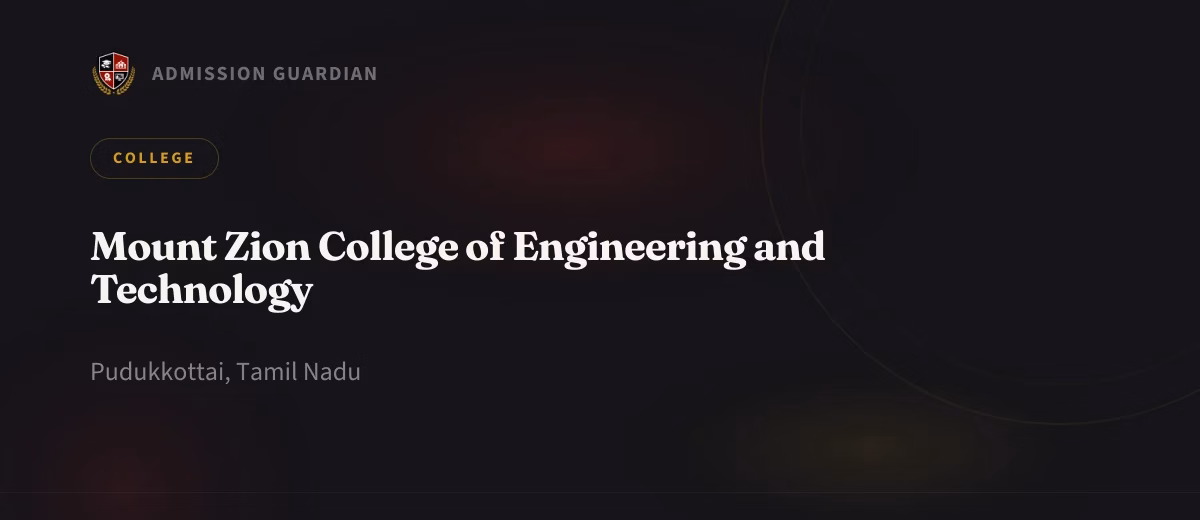 Mount Zion College of Engineering and Technology cover photo 1