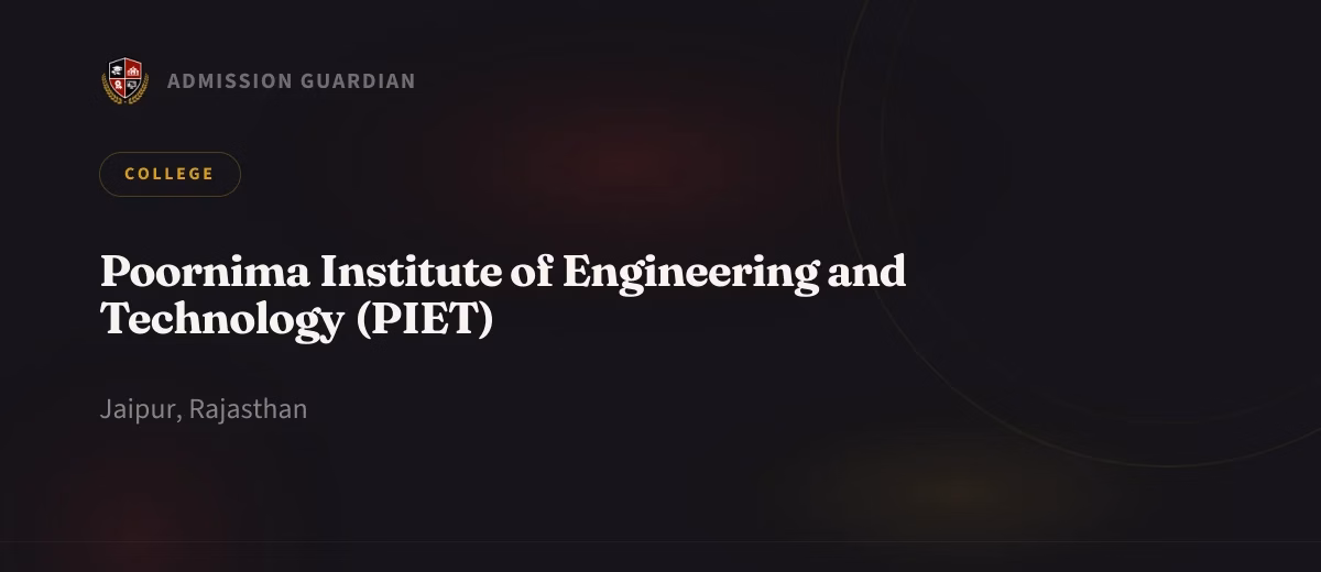 Poornima Institute of Engineering and Technology (PIET) cover photo 1