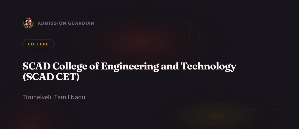 SCAD College of Engineering and Technology (SCAD CET) cover photo 1