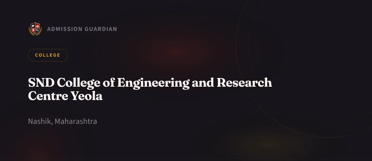 SND College of Engineering and Research Centre Yeola cover photo 1