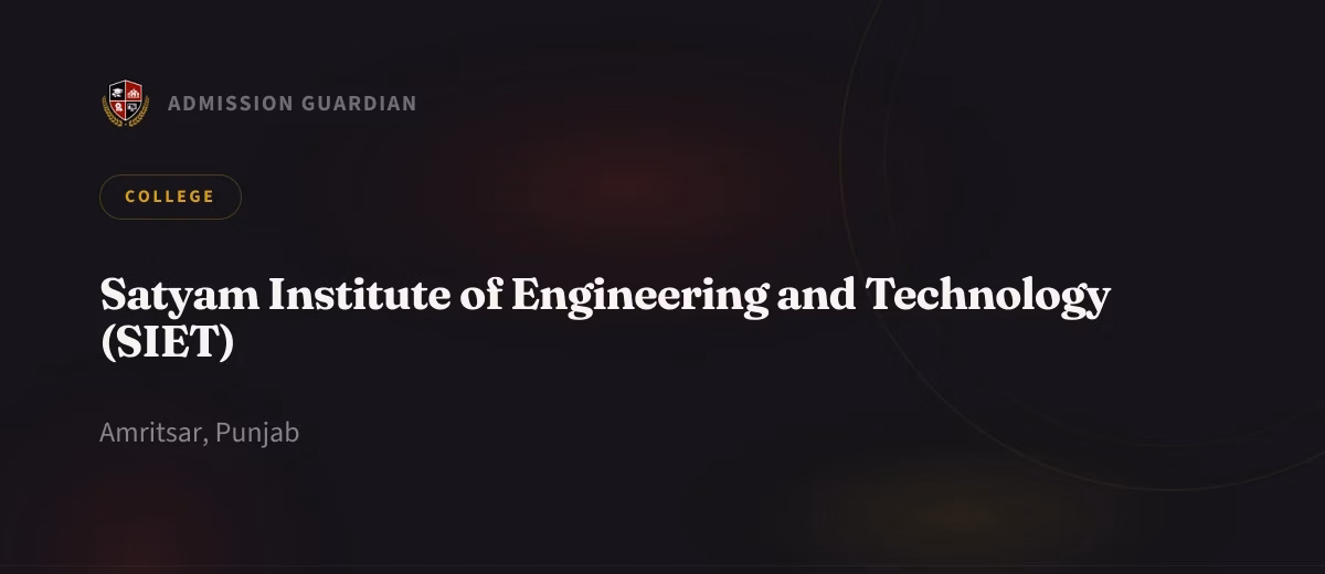 Satyam Institute of Engineering and Technology (SIET) cover photo 1