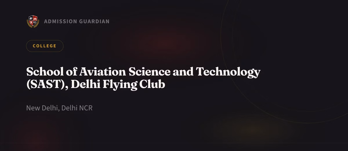 School of Aviation Science and Technology (SAST), Delhi Flying Club cover photo 1