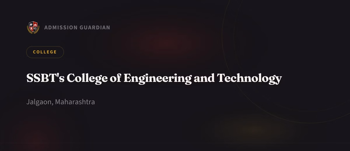 SSBT's College of Engineering and Technology cover photo 1
