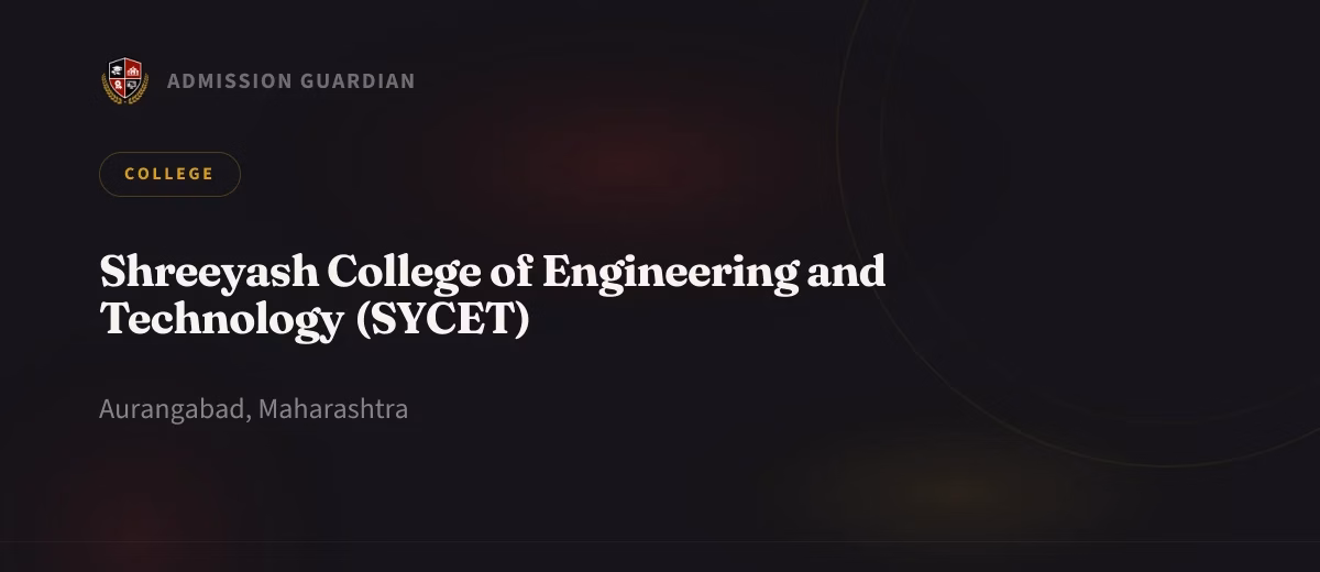 Shreeyash College of Engineering and Technology (SYCET) cover photo 1