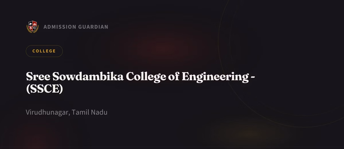 Sree Sowdambika College of Engineering - (SSCE) cover photo 1