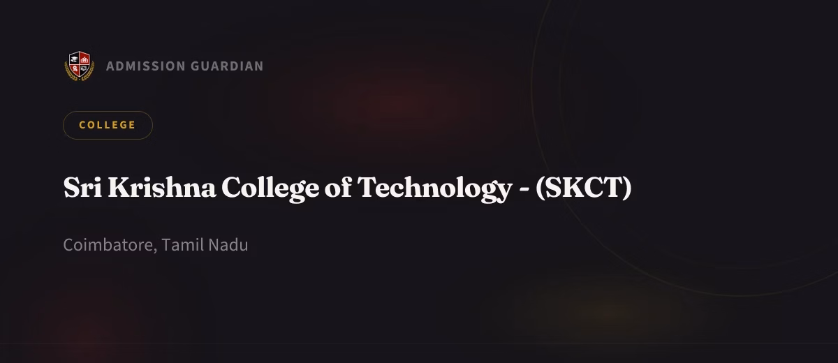 Sri Krishna College of Technology - (SKCT) cover photo 1