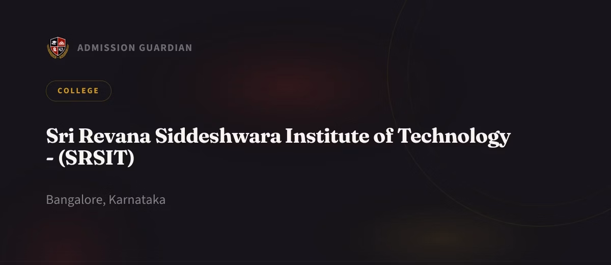 Sri Revana Siddeshwara Institute of Technology - (SRSIT) cover photo 1
