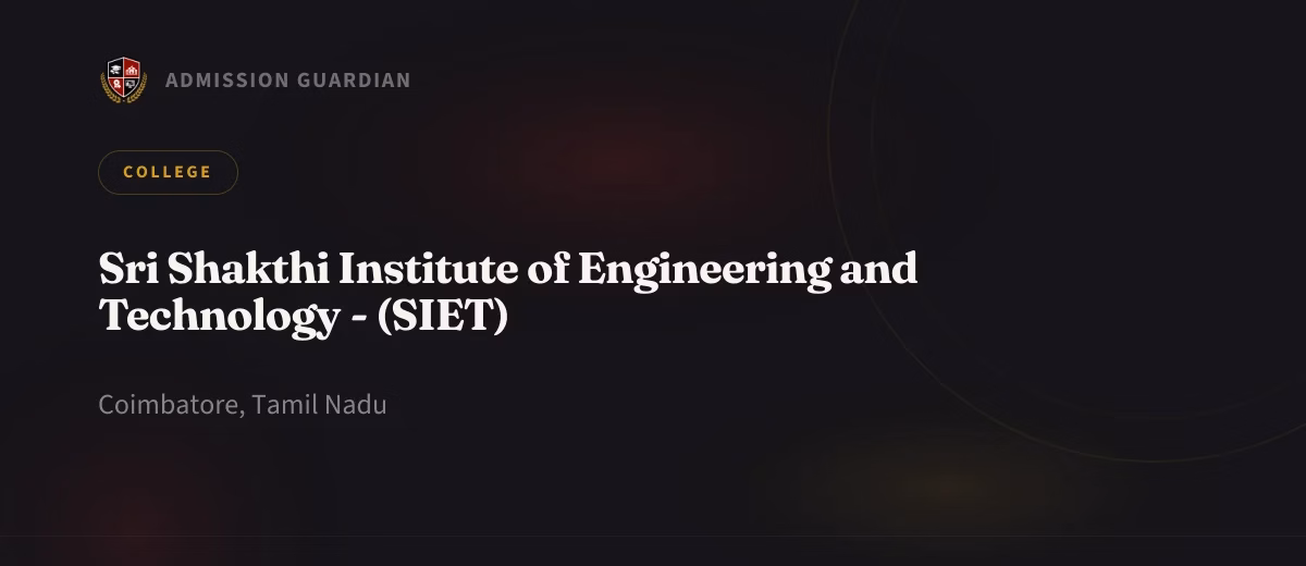 Sri Shakthi Institute of Engineering and Technology - (SIET) cover photo 1