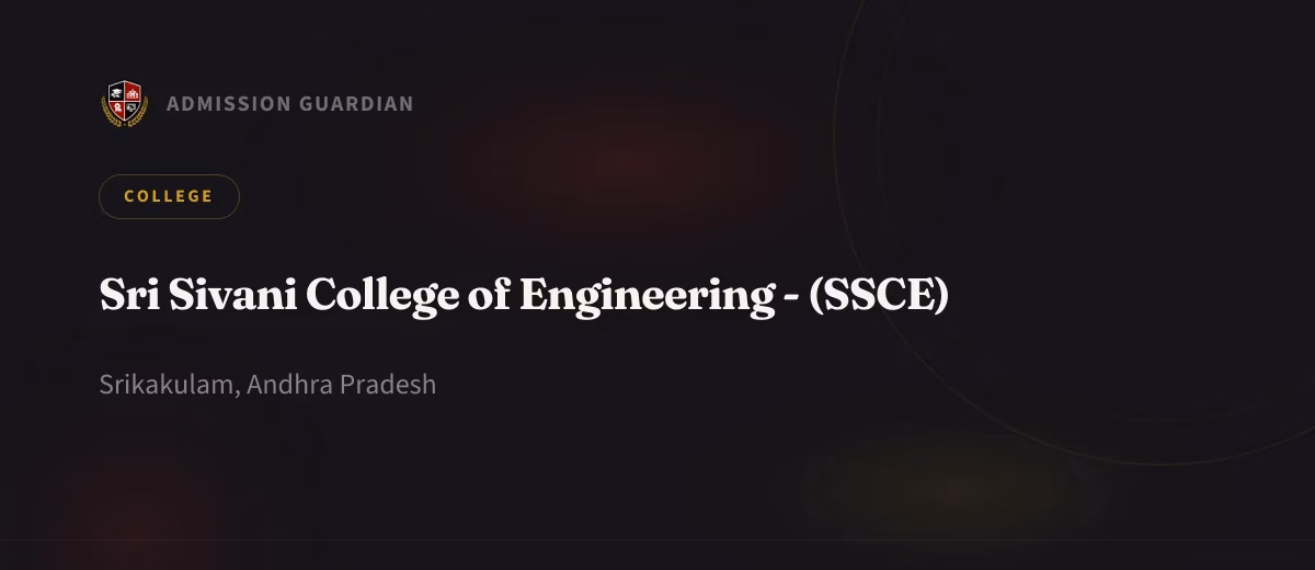 Sri Sivani College of Engineering - (SSCE) cover photo 1