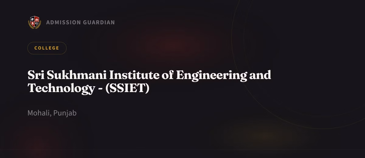 Sri Sukhmani Institute of Engineering and Technology - (SSIET) cover photo 1