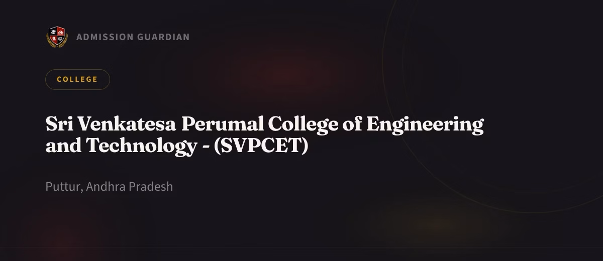 Sri Venkatesa Perumal College of Engineering and Technology - (SVPCET) cover photo 1