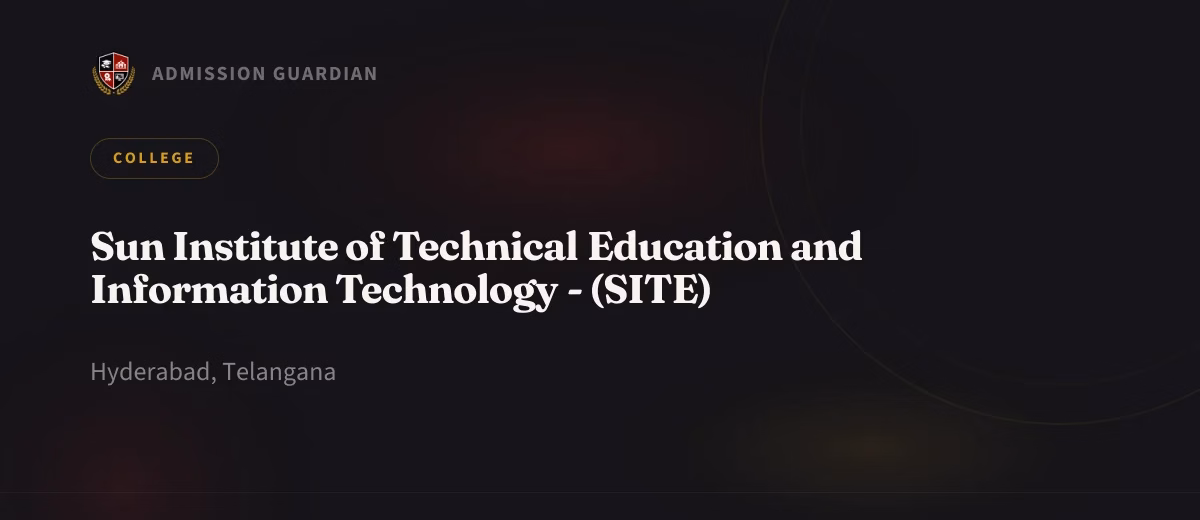 Sun Institute of Technical Education and Information Technology - (SITE) cover photo 1
