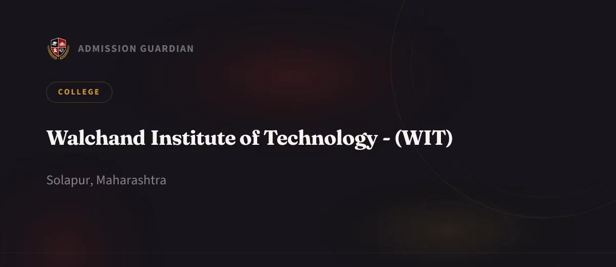 Walchand Institute of Technology - (WIT) cover photo 1