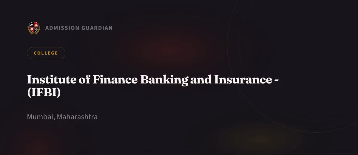 Institute of Finance Banking and Insurance - (IFBI) cover photo 1