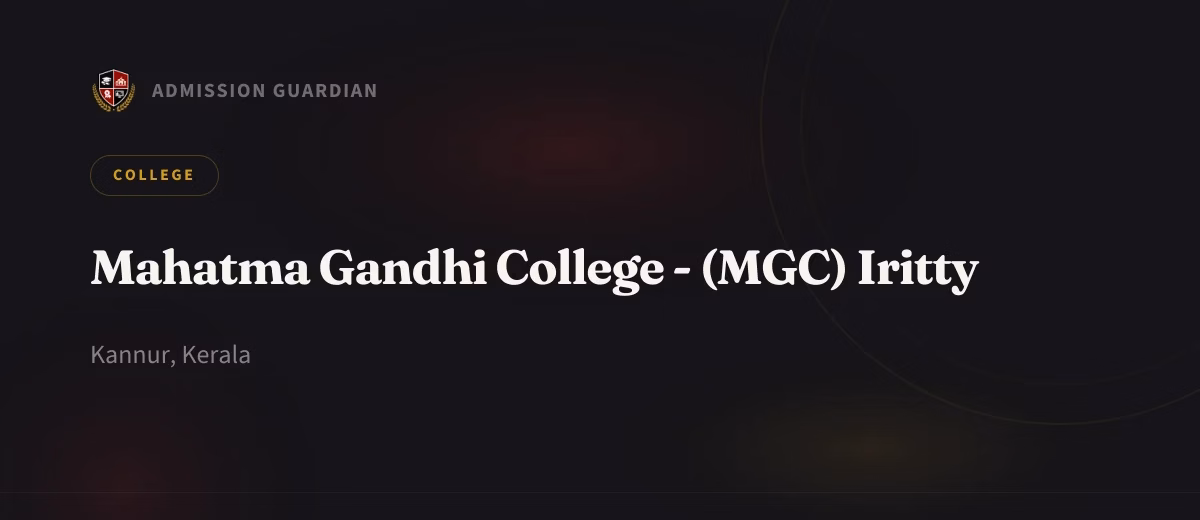 Mahatma Gandhi College - (MGC) Iritty cover photo 1