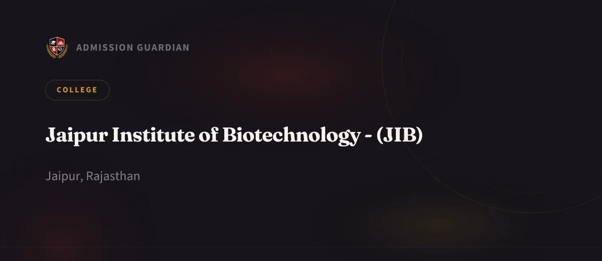 Jaipur Institute of Biotechnology - (JIB) cover photo 1