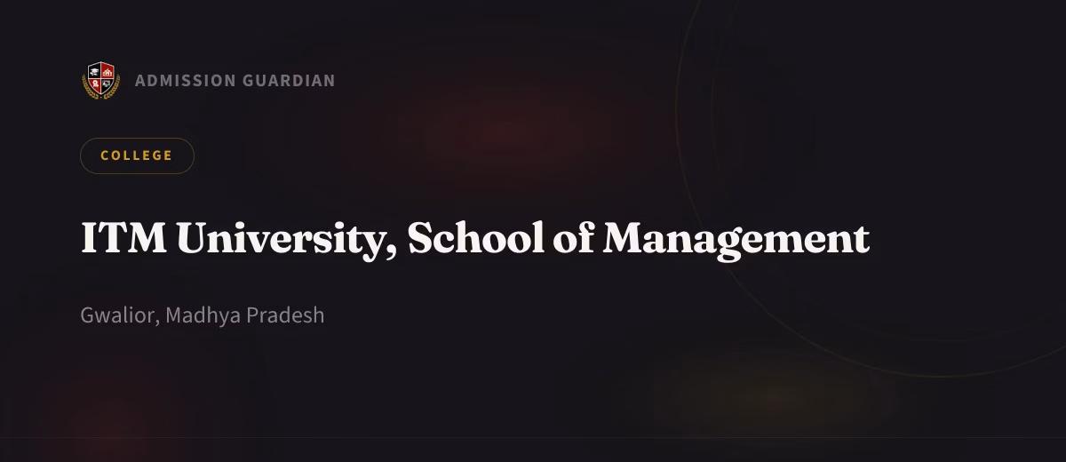 ITM University, School of Management cover photo 1