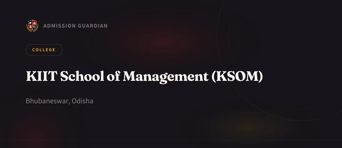 KIIT School of Management (KSOM) cover photo 1