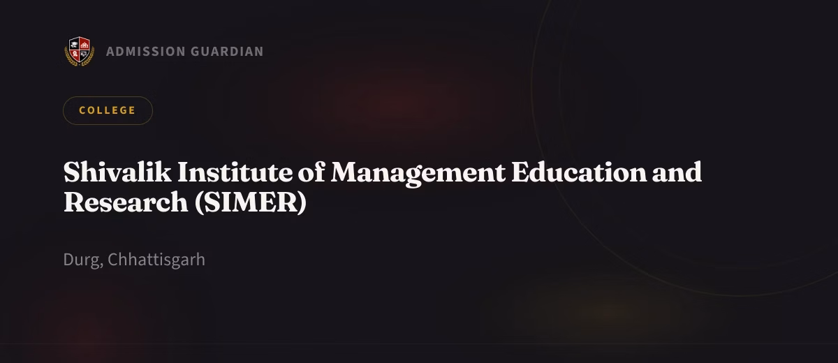 Shivalik Institute of Management Education and Research (SIMER) cover photo 1