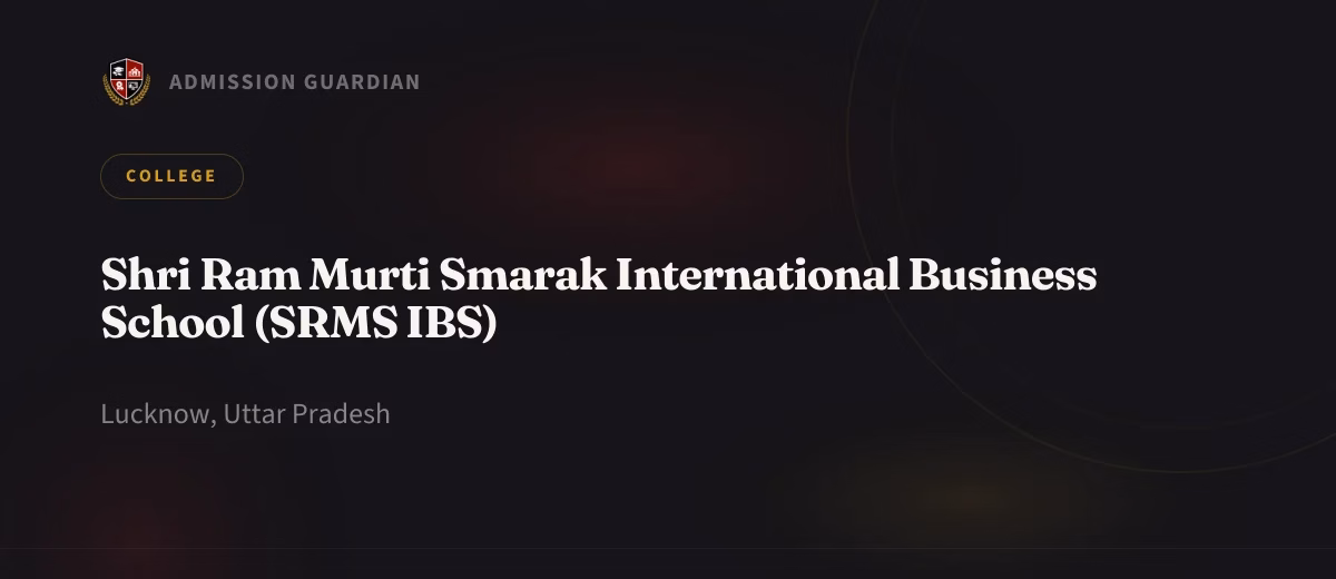 Shri Ram Murti Smarak International Business School (SRMS IBS) cover photo 1