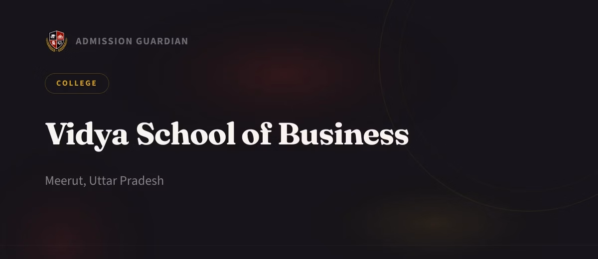 Vidya School of Business cover photo 1