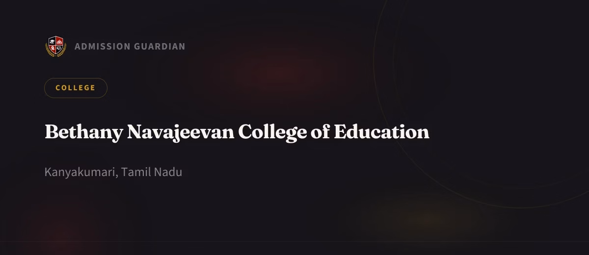 Bethany Navajeevan College of Education cover photo 1