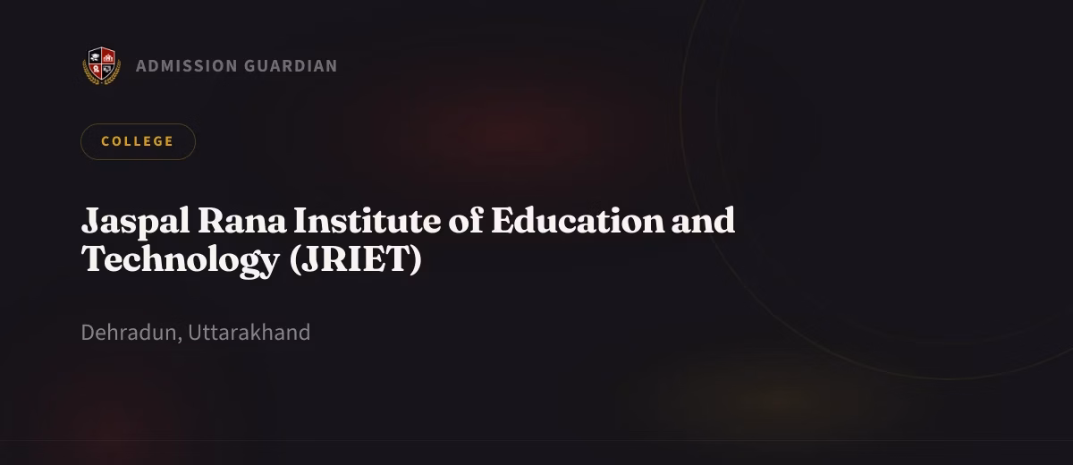Jaspal Rana Institute of Education and Technology (JRIET) cover photo 1
