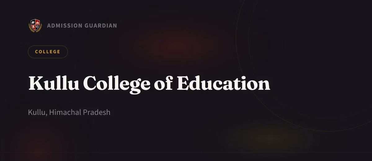 Kullu College of Education cover photo 1