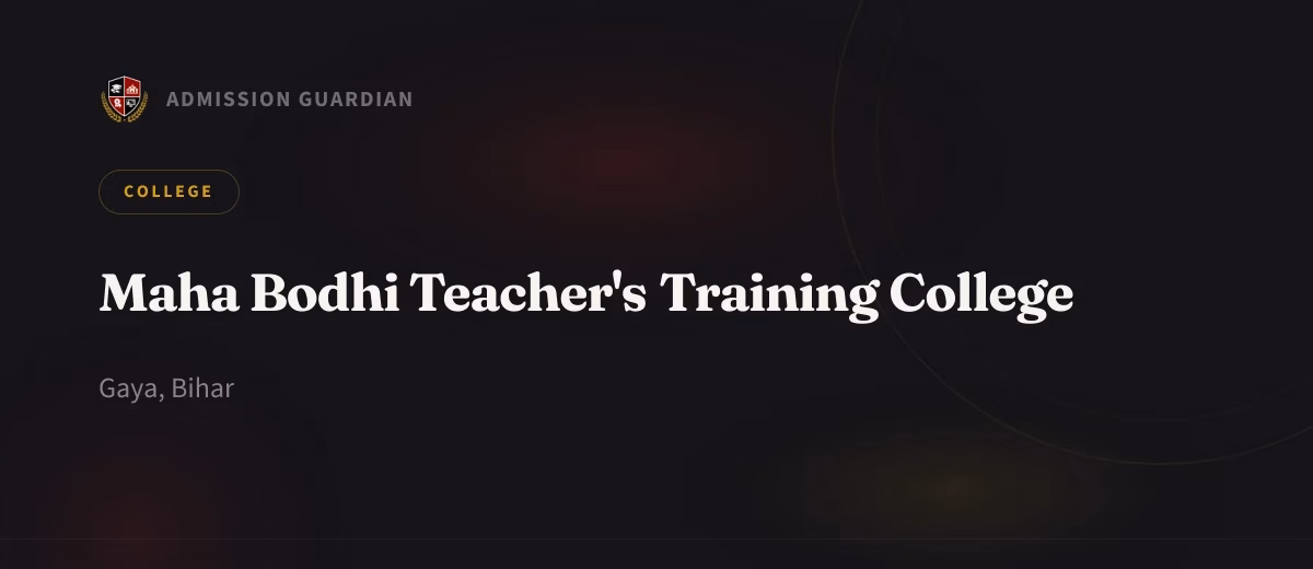 Maha Bodhi Teacher's Training College cover photo 1
