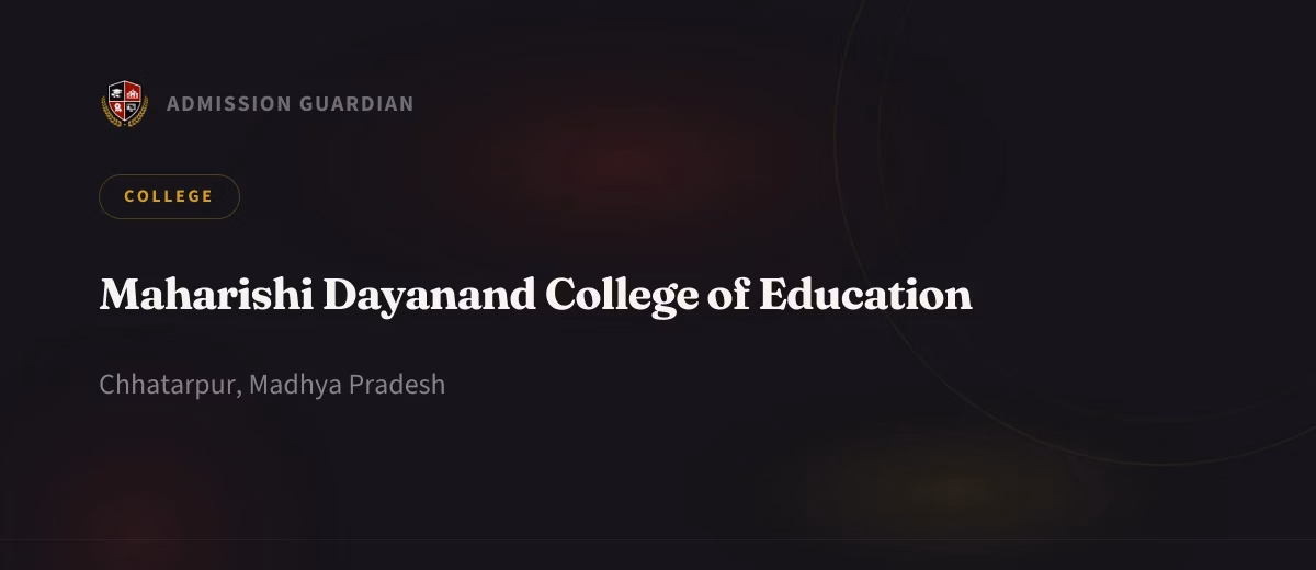 Maharishi Dayanand College of Education cover photo 1