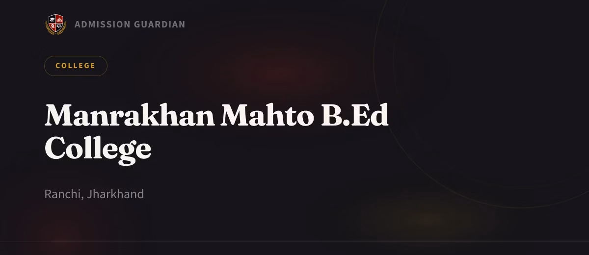 Manrakhan Mahto B.Ed College cover photo 1