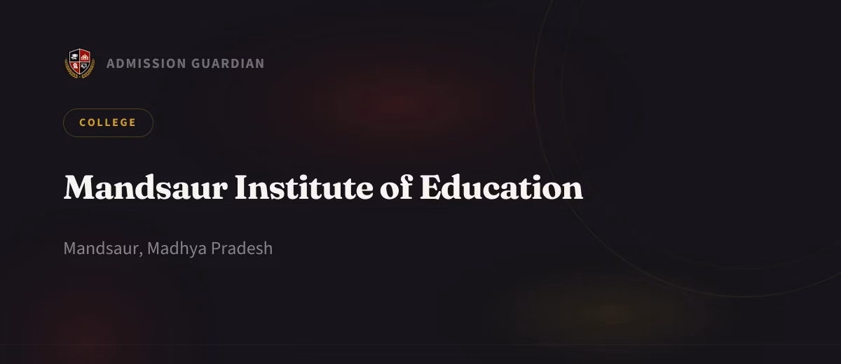 Mandsaur Institute of Education cover photo 1